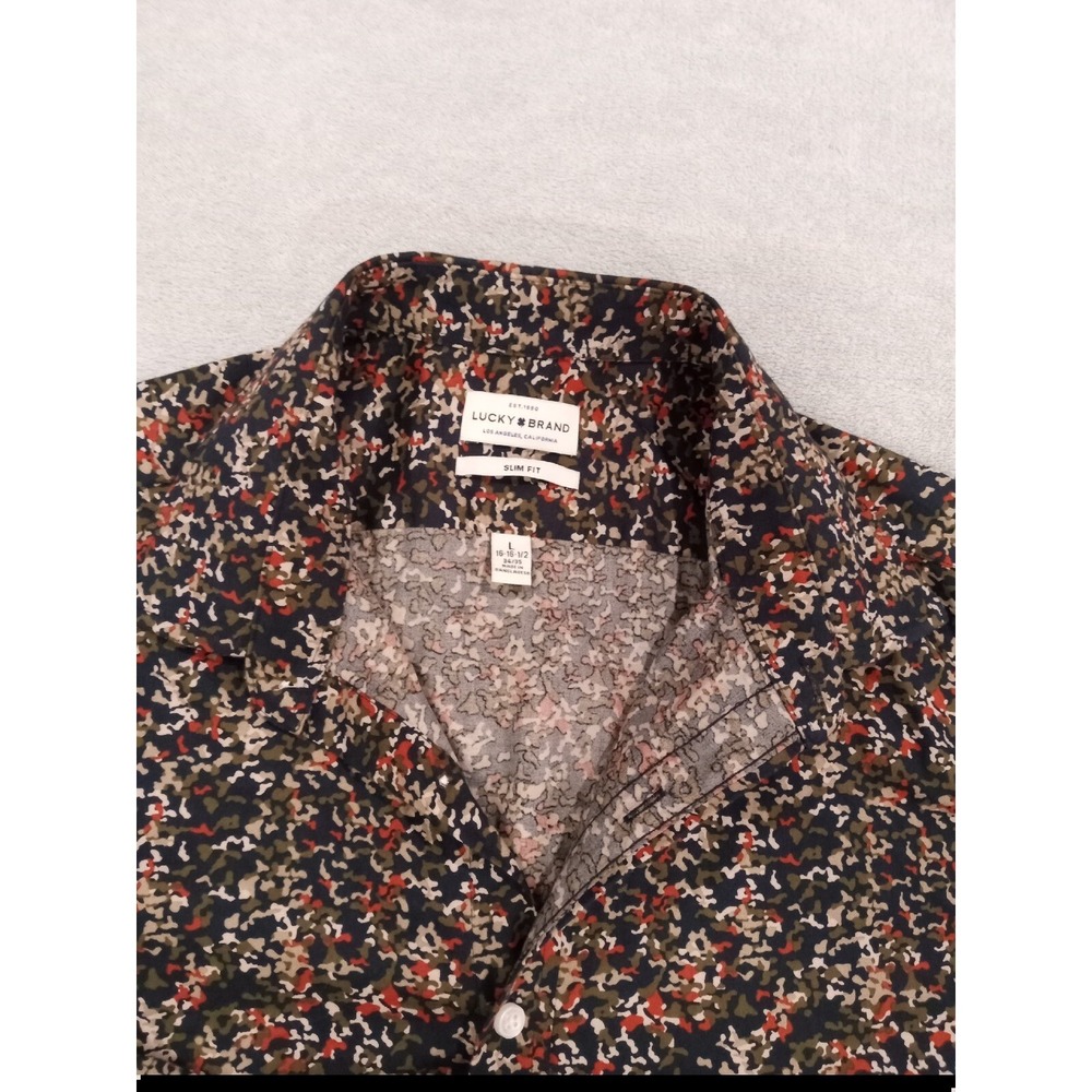 Mens Lucky Brand Long Sleeve Button Down Slim Fit Shirt MultiColor L